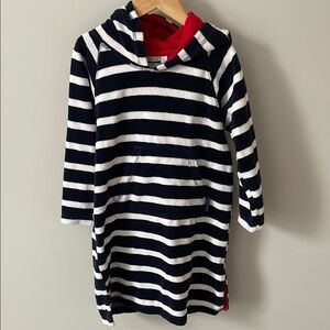 Striped Navy and White Hooded coverup size 4-5